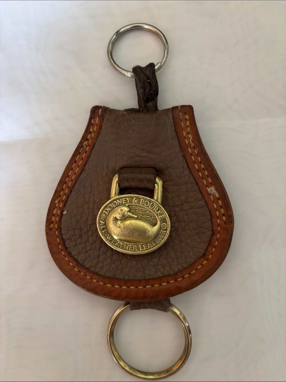 Vintage Dooney & Bourke All Weather Leather (AWL) Double Horseshoe Duck Key Fob